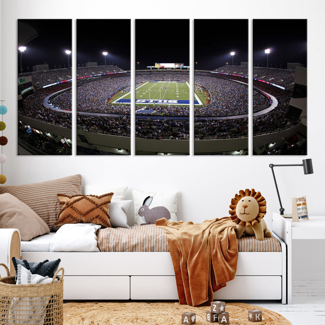 Buffalo Bills Stadium Wall Art Canvas Print, Game Night at Highmark Stadium American Football Stadium Wall Art Canvas Print - NFL Wall Art