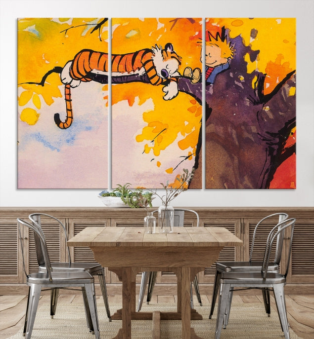 Calvin and Hobbes Comic Large Wall Decor Cartoon Canvas Art Print