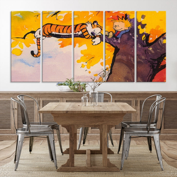 Calvin and Hobbes Comic Large Wall Decor Cartoon Canvas Art Print