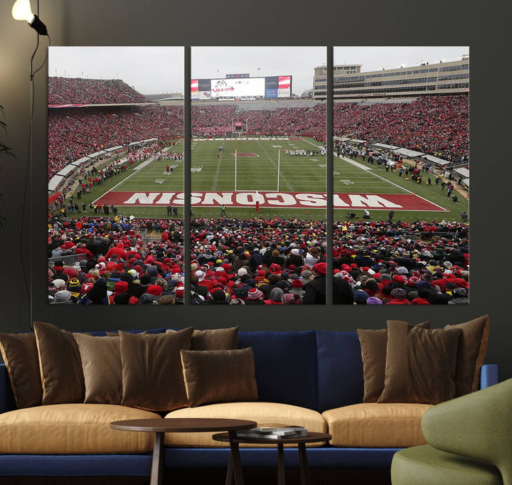 Camp Randall Stadium Wall Art Canvas Print, Wisconsin University Stadium Print