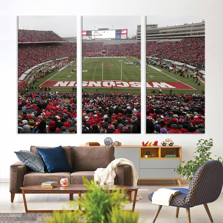 Camp Randall Stadium Wall Art Canvas Print, Wisconsin University Stadium Print