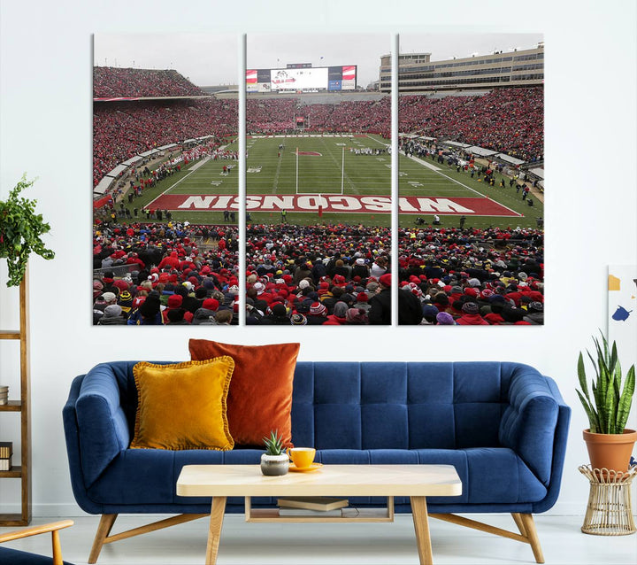 Camp Randall Stadium Wall Art Canvas Print, Wisconsin University Stadium Print