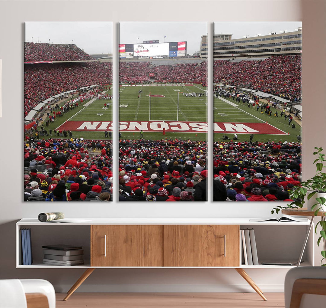 Camp Randall Stadium Wall Art Canvas Print, Wisconsin University Stadium Print