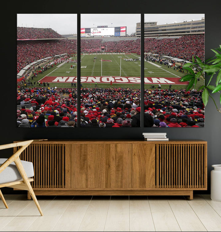 Camp Randall Stadium Wall Art Canvas Print, Wisconsin University Stadium Print