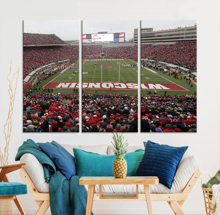 Camp Randall Stadium Wall Art Canvas Print, Wisconsin University Stadium Print