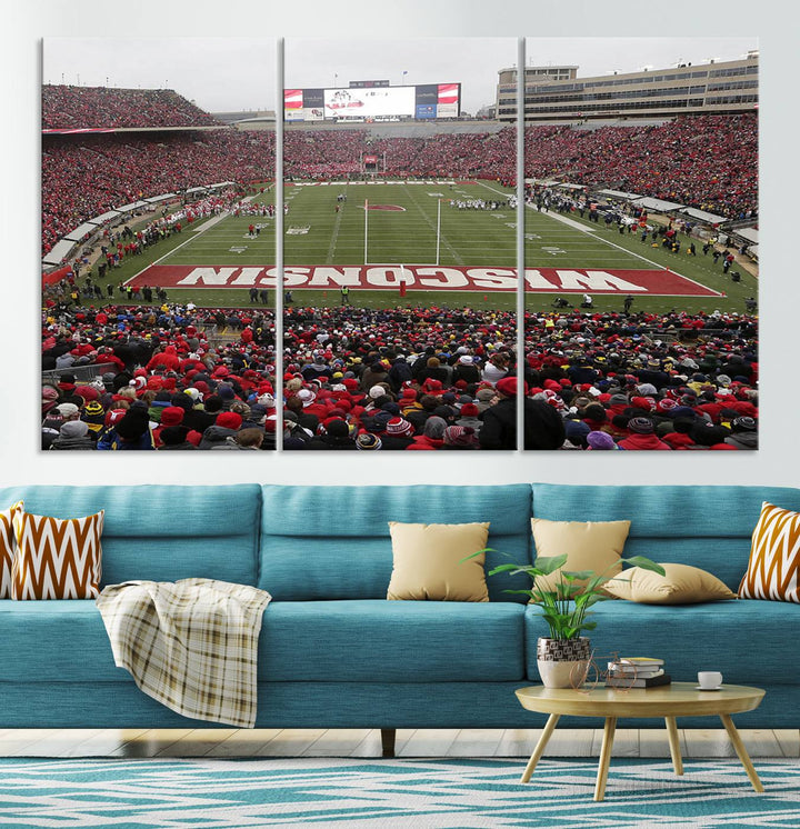 Camp Randall Stadium Wall Art Canvas Print, Wisconsin University Stadium Print