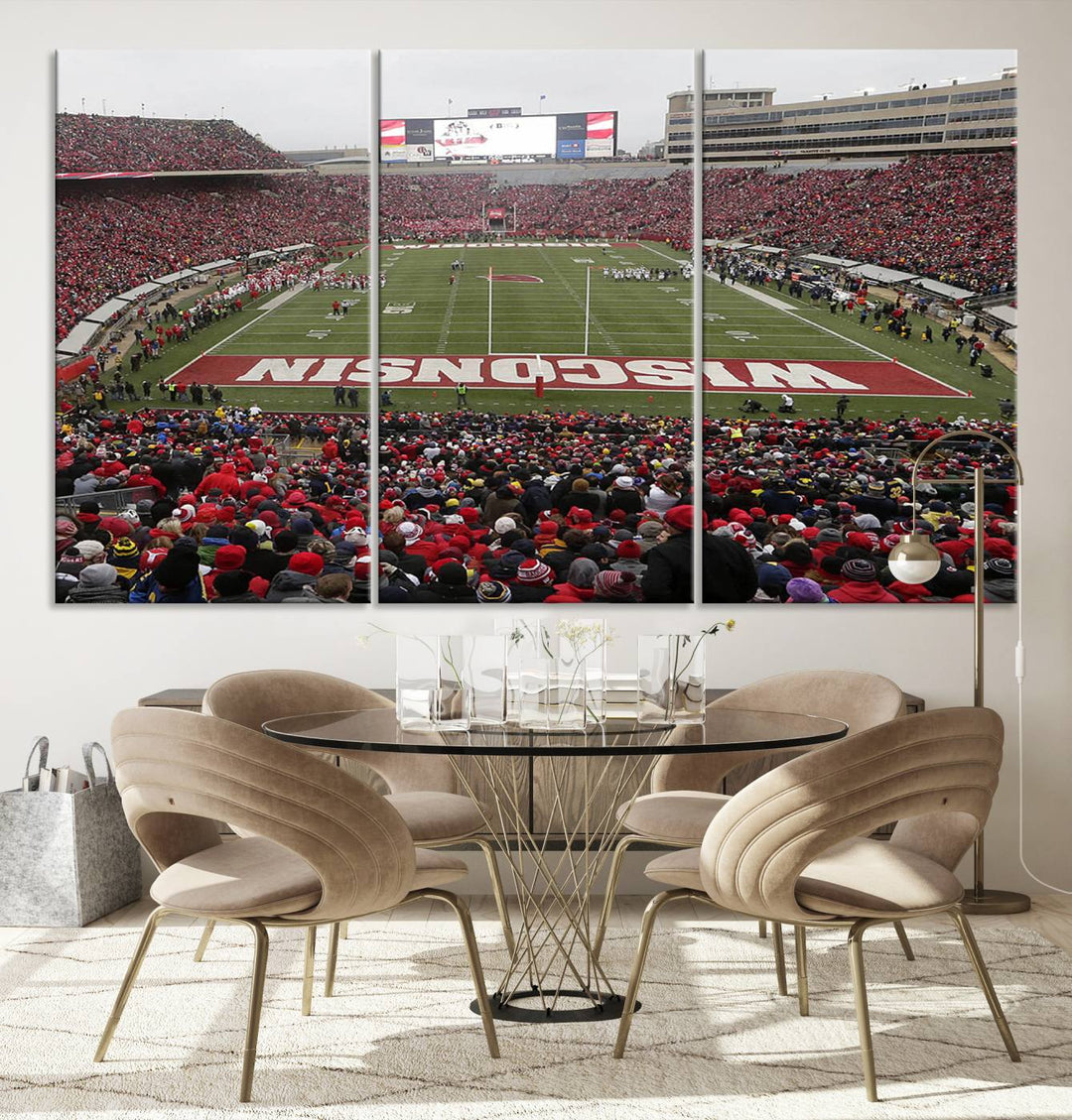 Camp Randall Stadium Wall Art Canvas Print, Wisconsin University Stadium Print