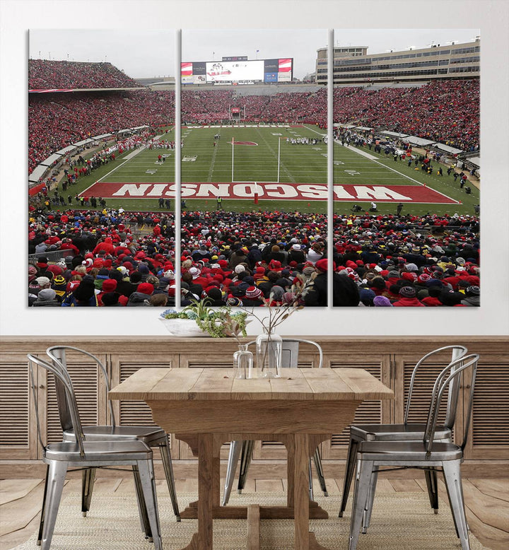 Camp Randall Stadium Wall Art Canvas Print, Wisconsin University Stadium Print