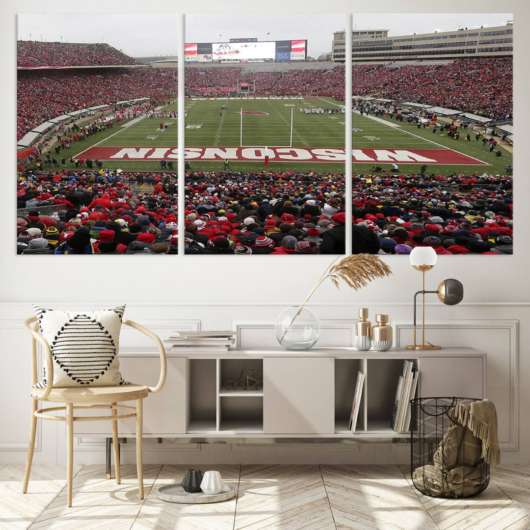 Camp Randall Stadium Wall Art Canvas Print, Wisconsin University Stadium Print