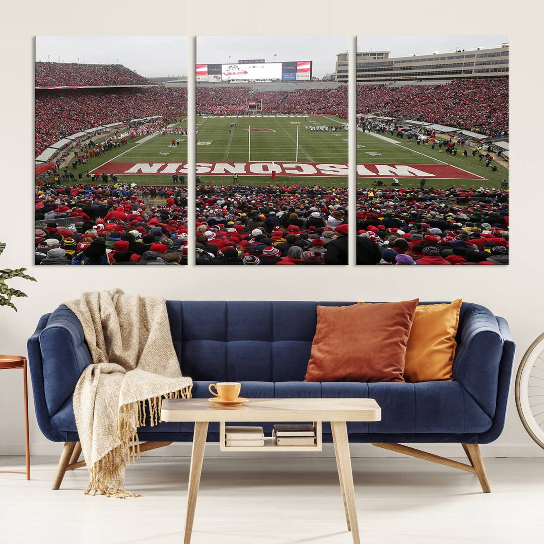 Camp Randall Stadium Wall Art Canvas Print, Wisconsin University Stadium Print