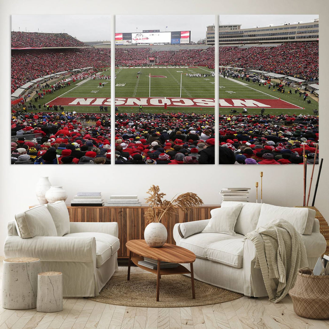 Camp Randall Stadium Wall Art Canvas Print, Wisconsin University Stadium Print