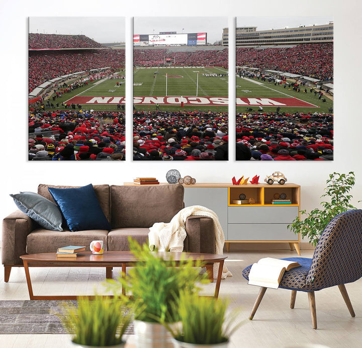 Camp Randall Stadium Wall Art Canvas Print, Wisconsin University Stadium Print