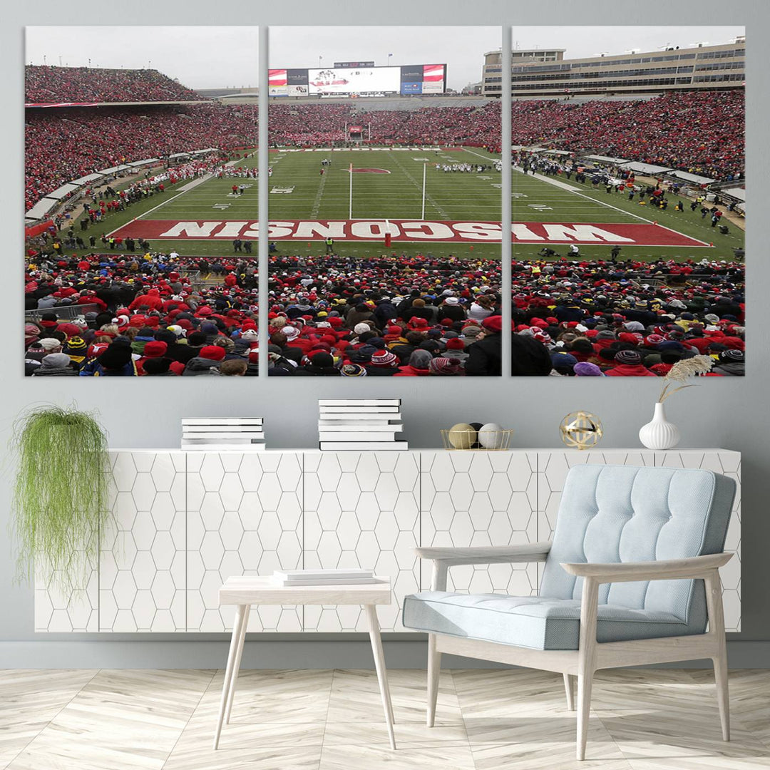 Camp Randall Stadium Wall Art Canvas Print, Wisconsin University Stadium Print