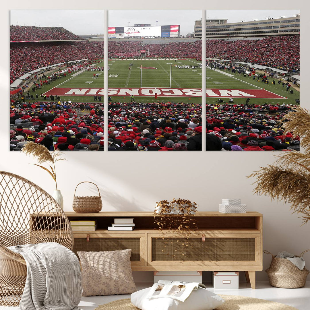 Camp Randall Stadium Wall Art Canvas Print, Wisconsin University Stadium Print