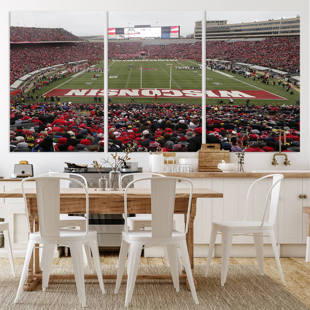 Camp Randall Stadium Wall Art Canvas Print, Wisconsin University Stadium Print