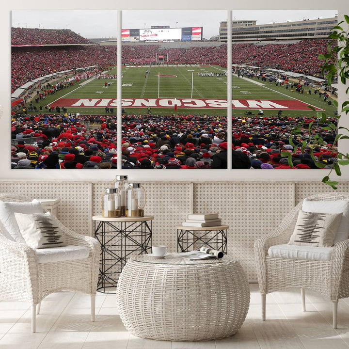 Camp Randall Stadium Wall Art Canvas Print, Wisconsin University Stadium Print