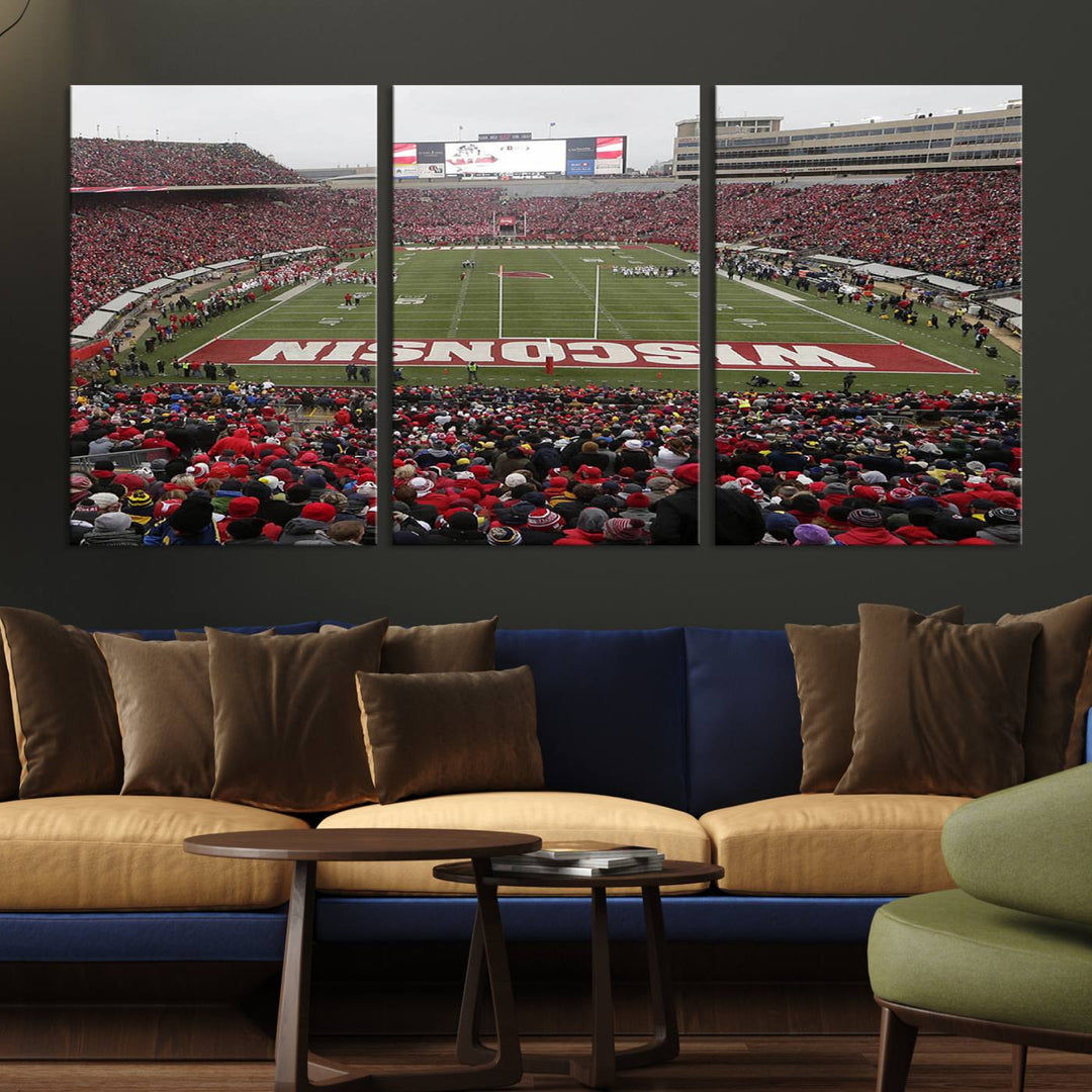 Camp Randall Stadium Wall Art Canvas Print, Wisconsin University Stadium Print