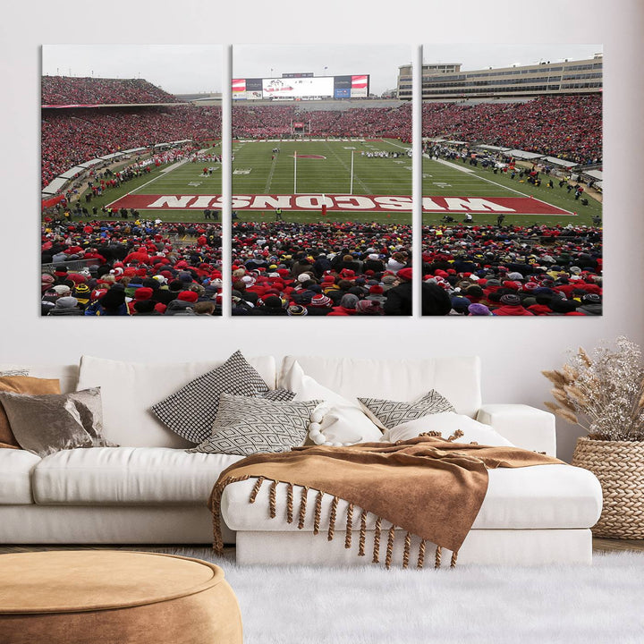 Camp Randall Stadium Wall Art Canvas Print, Wisconsin University Stadium Print