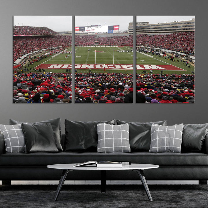 Camp Randall Stadium Wall Art Canvas Print, Wisconsin University Stadium Print