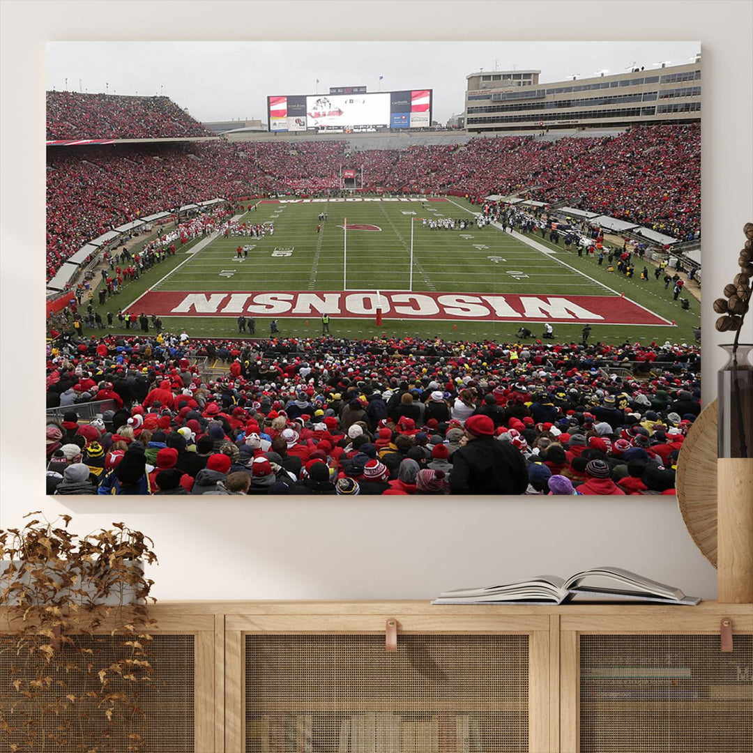 Camp Randall Stadium Wall Art Canvas Print, Wisconsin University Stadium Print