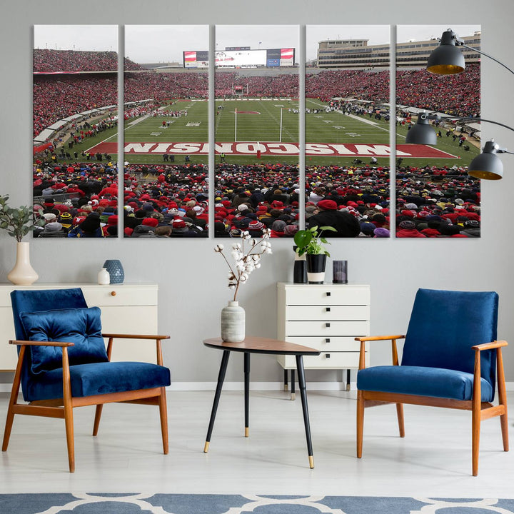 Camp Randall Stadium Wall Art Canvas Print, Wisconsin University Stadium Print