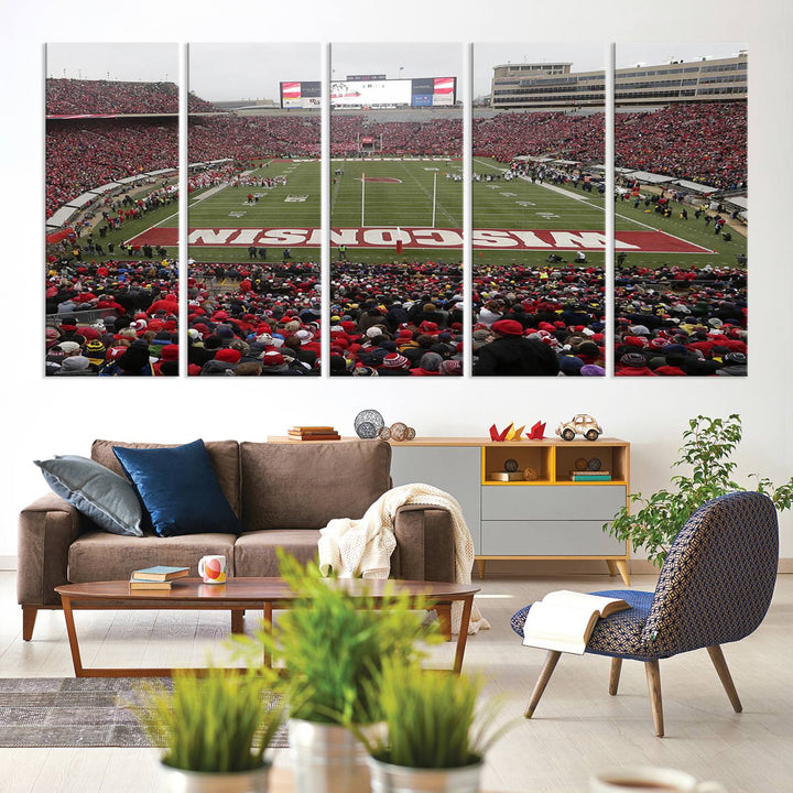 Camp Randall Stadium Wall Art Canvas Print, Wisconsin University Stadium Print