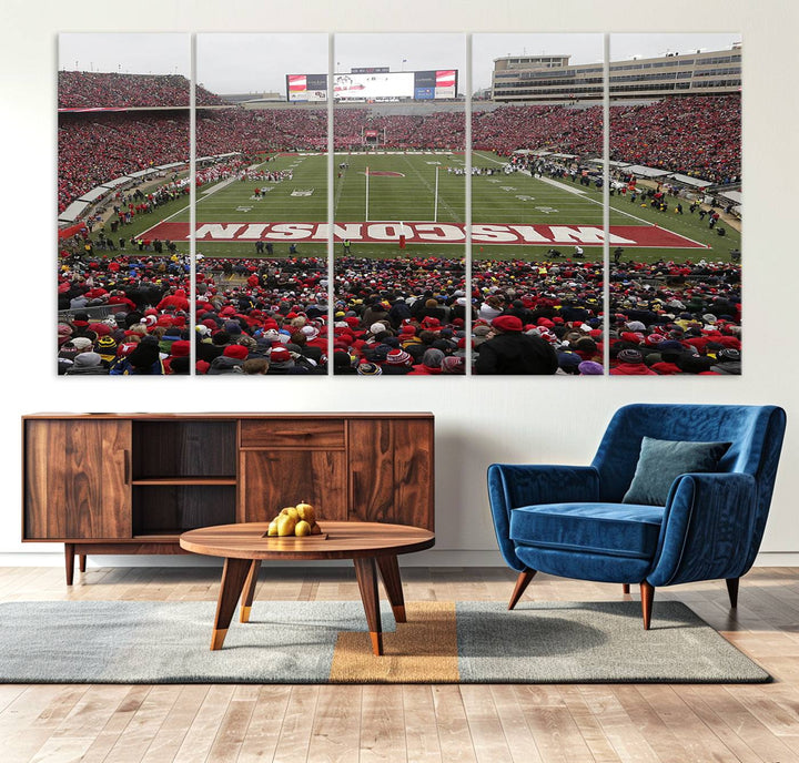 Camp Randall Stadium Wall Art Canvas Print, Wisconsin University Stadium Print