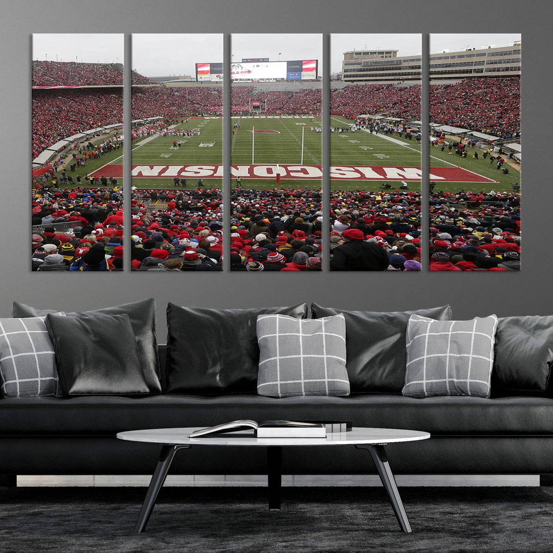 Camp Randall Stadium Wall Art Canvas Print, Wisconsin University Stadium Print