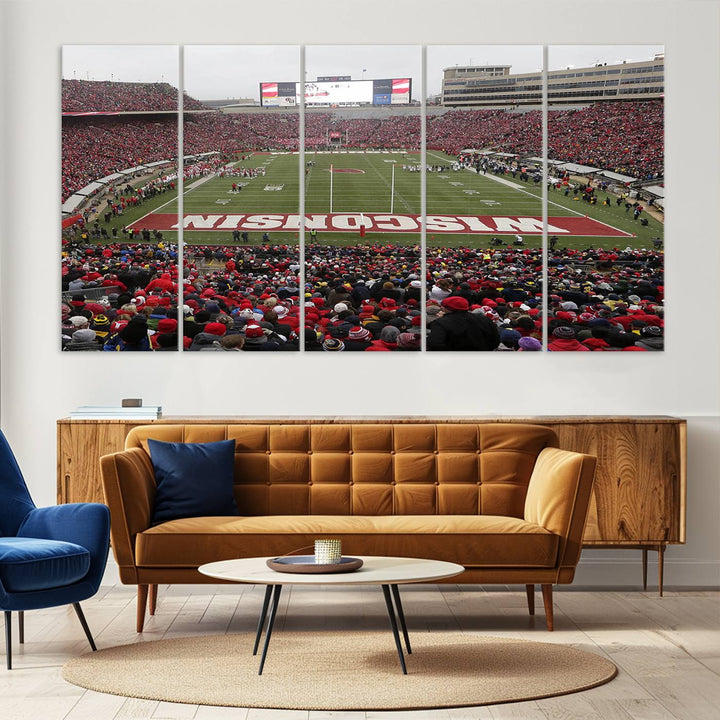 Camp Randall Stadium Wall Art Canvas Print, Wisconsin University Stadium Print