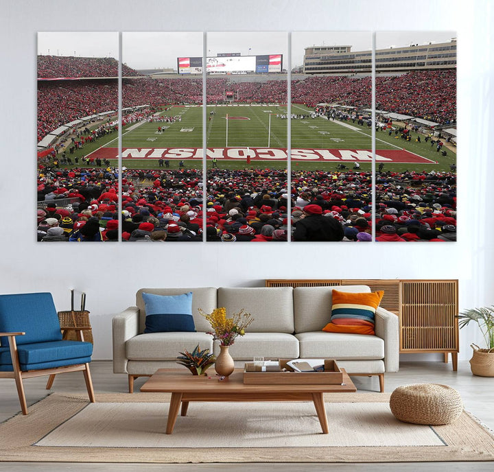 Camp Randall Stadium Wall Art Canvas Print, Wisconsin University Stadium Print