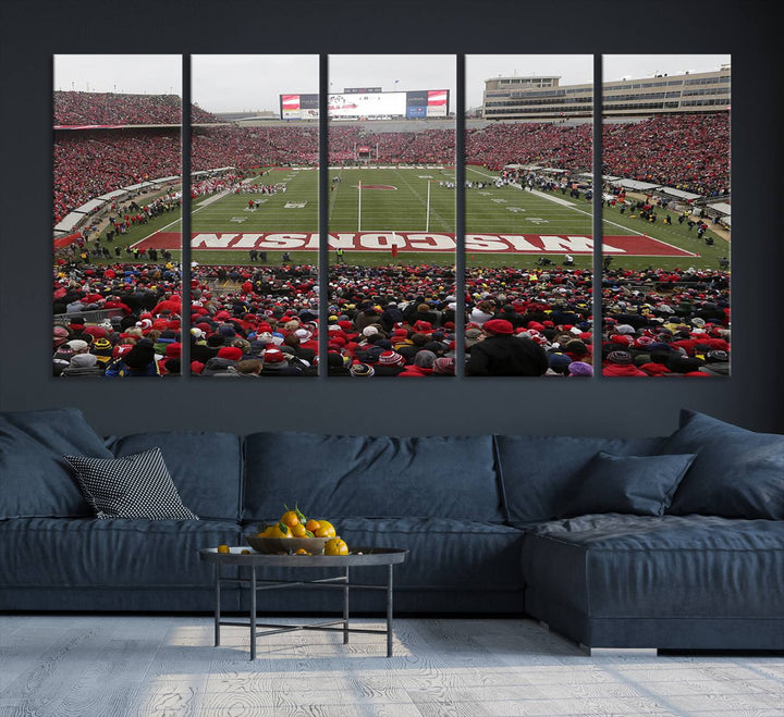 Camp Randall Stadium Wall Art Canvas Print, Wisconsin University Stadium Print