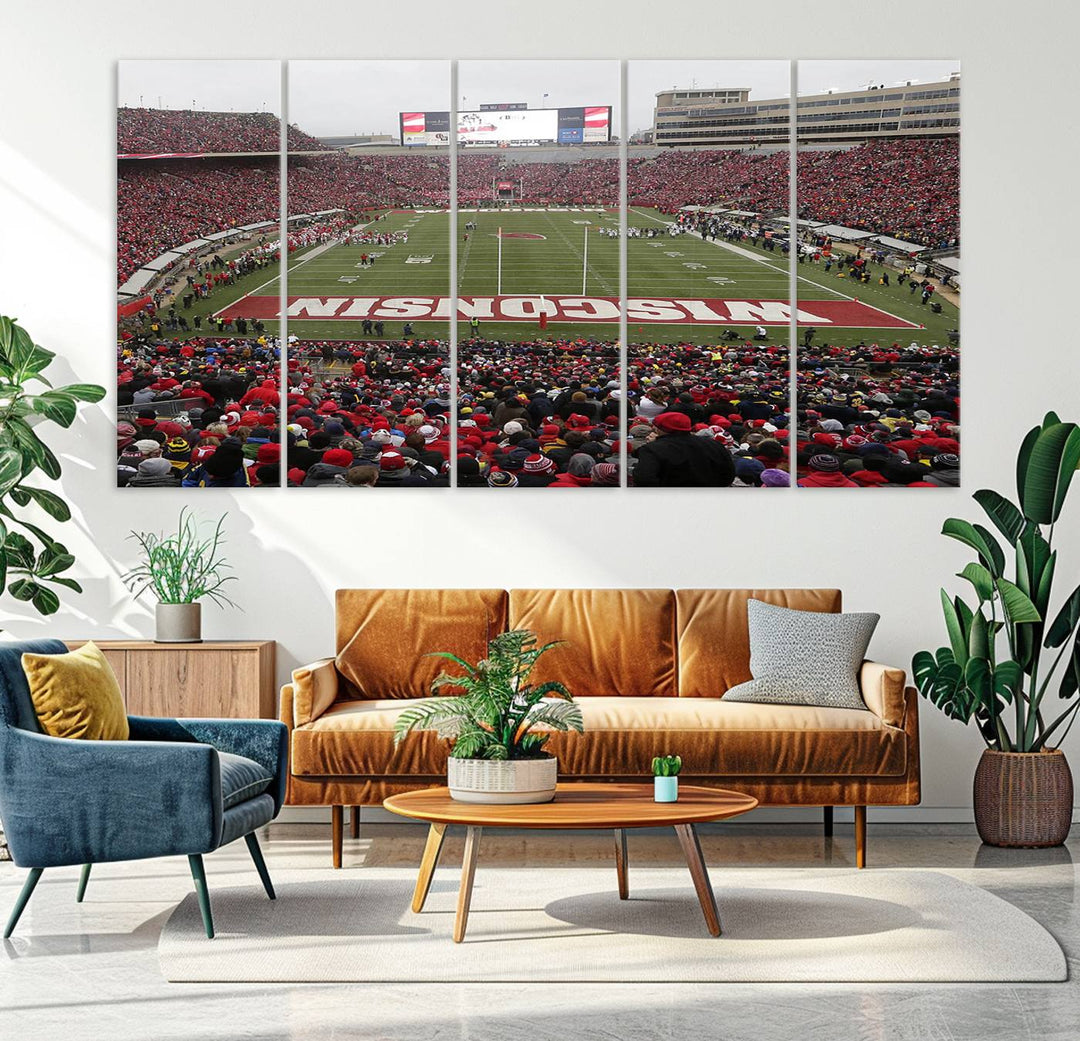 Camp Randall Stadium Wall Art Canvas Print, Wisconsin University Stadium Print