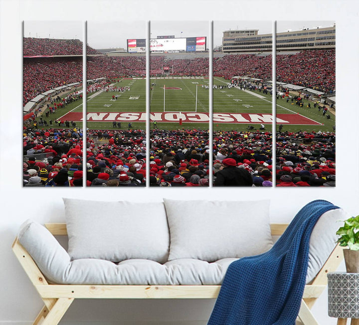 Camp Randall Stadium Wall Art Canvas Print, Wisconsin University Stadium Print