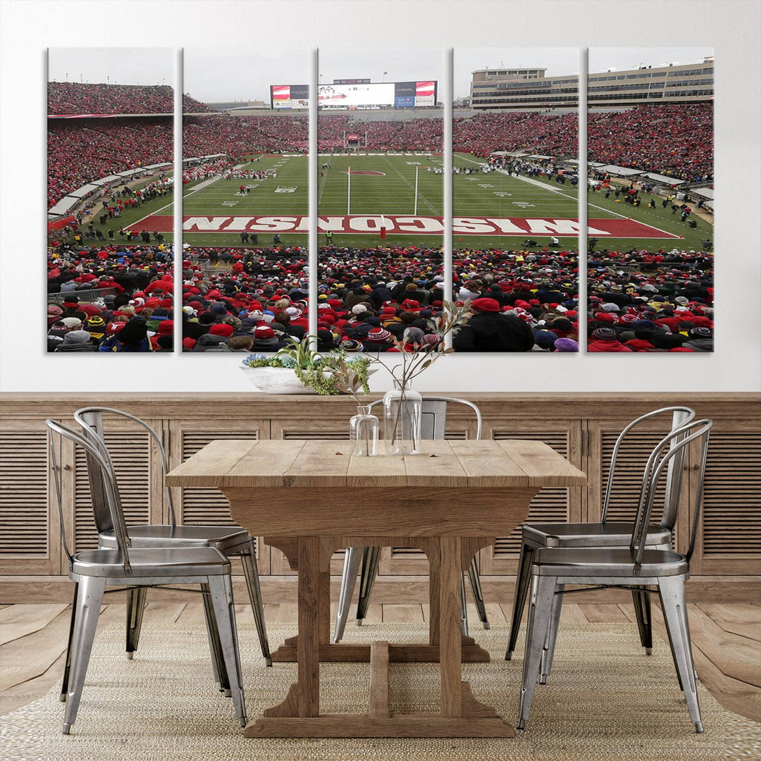 Camp Randall Stadium Wall Art Canvas Print, Wisconsin University Stadium Print