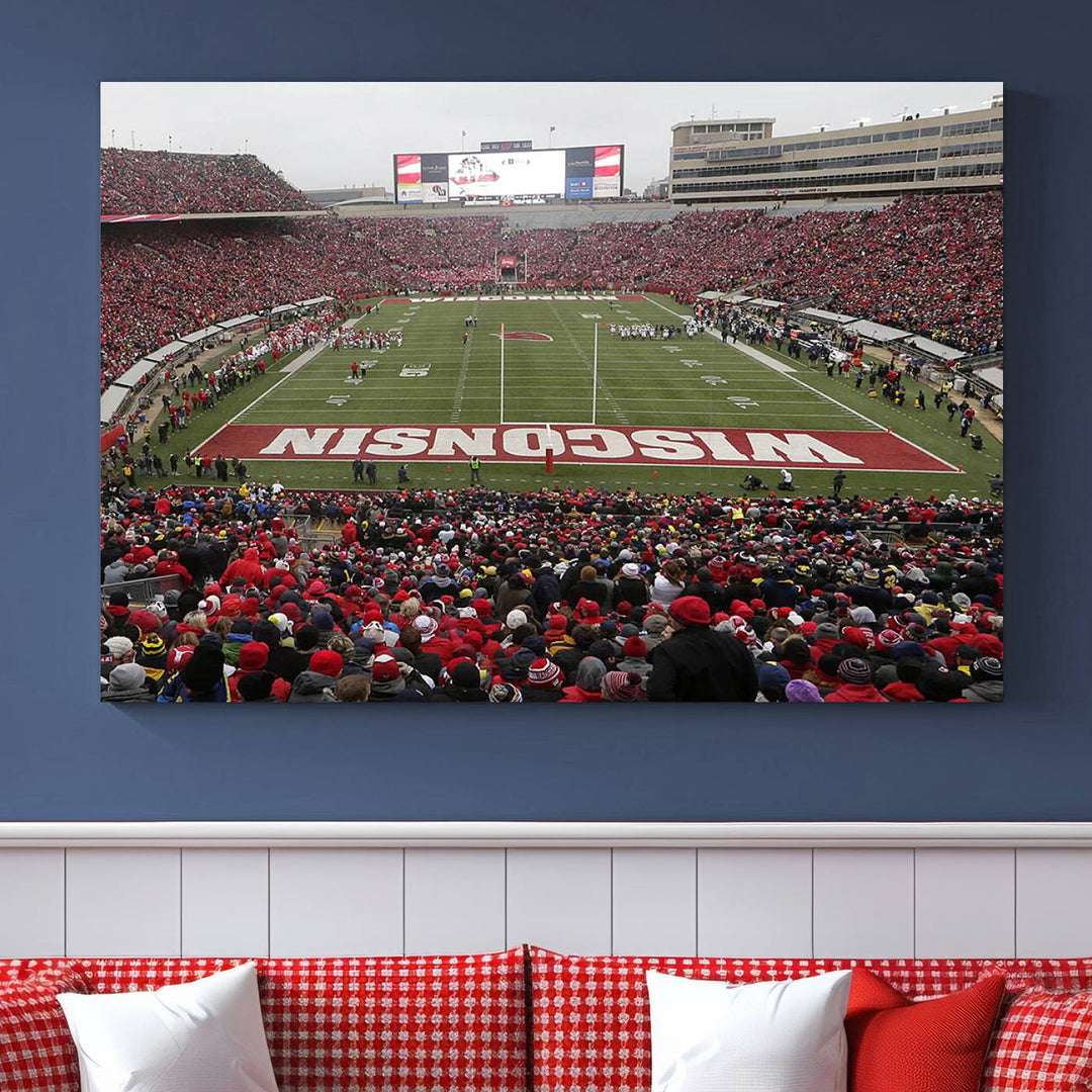 Camp Randall Stadium Wall Art Canvas Print, Wisconsin University Stadium Print