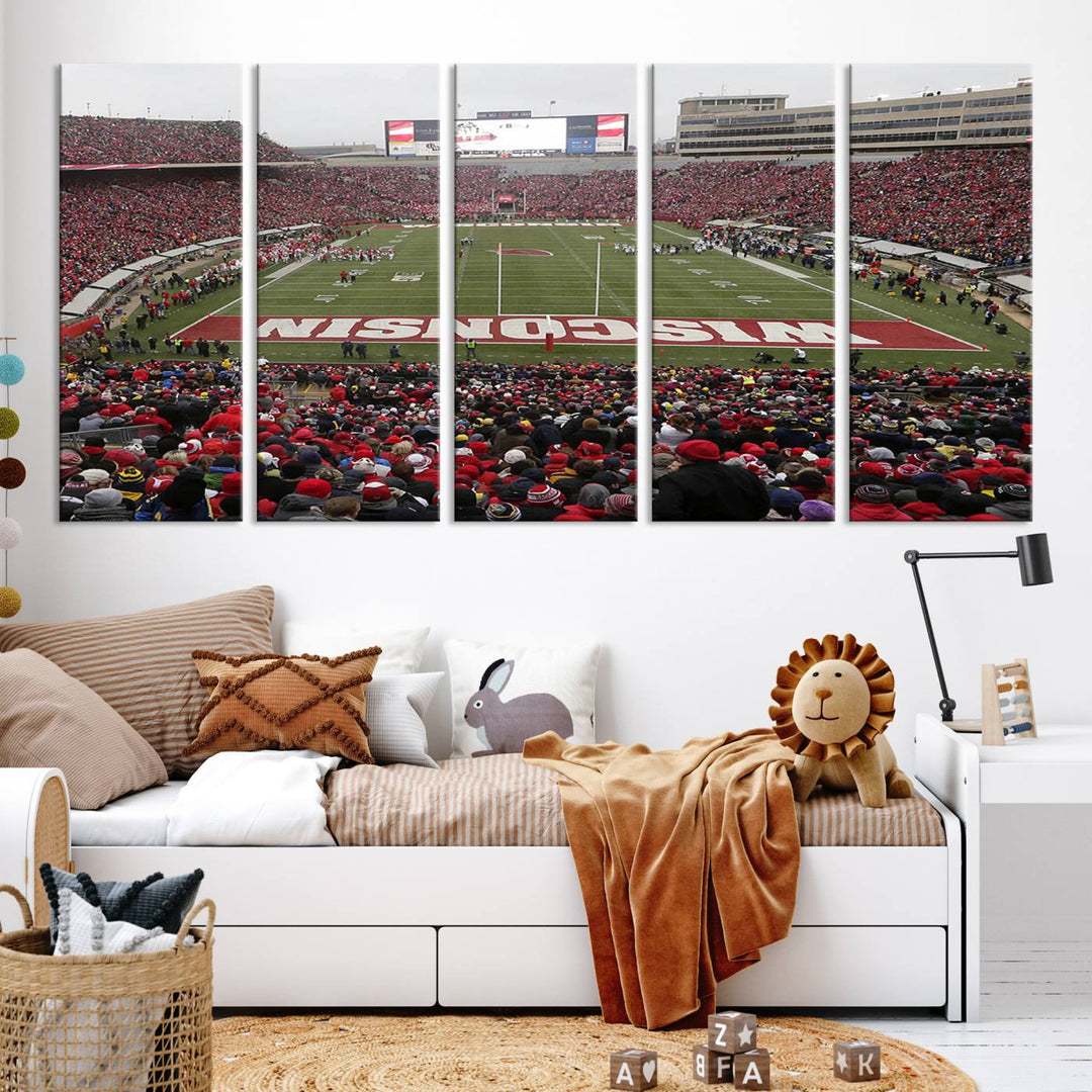 Camp Randall Stadium Wall Art Canvas Print, Wisconsin University Stadium Print