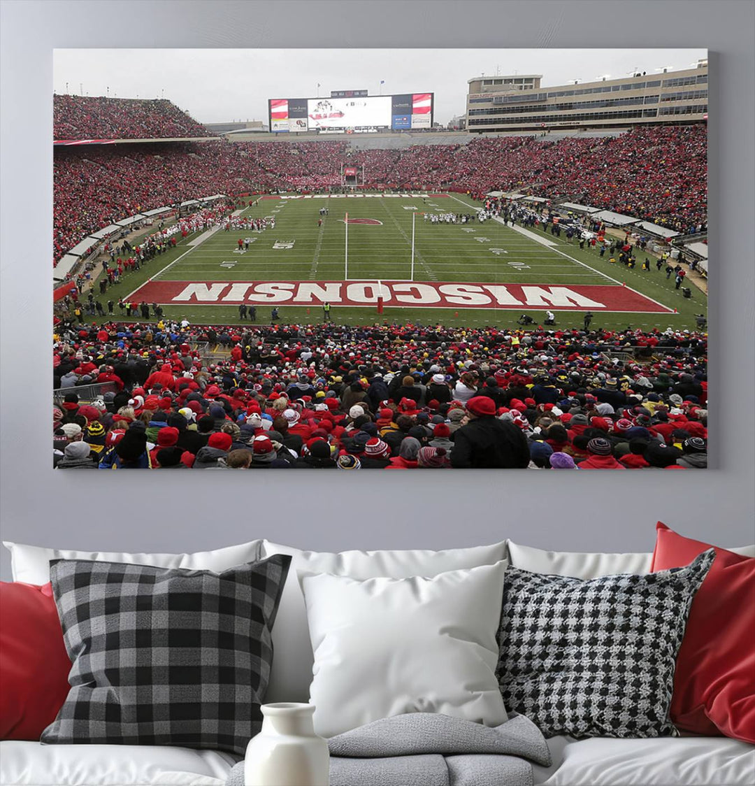 Camp Randall Stadium Wall Art Canvas Print, Wisconsin University Stadium Print