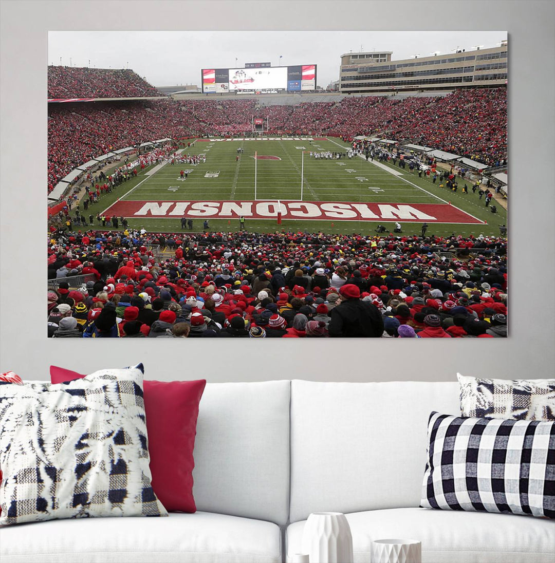 Camp Randall Stadium Wall Art Canvas Print, Wisconsin University Stadium Print