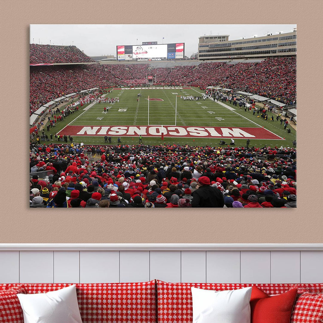 Camp Randall Stadium Wall Art Canvas Print, Wisconsin University Stadium Print