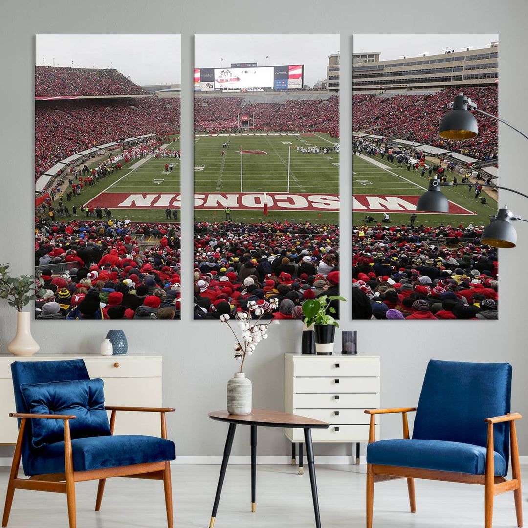 Camp Randall Stadium Wall Art Canvas Print, Wisconsin University Stadium Print