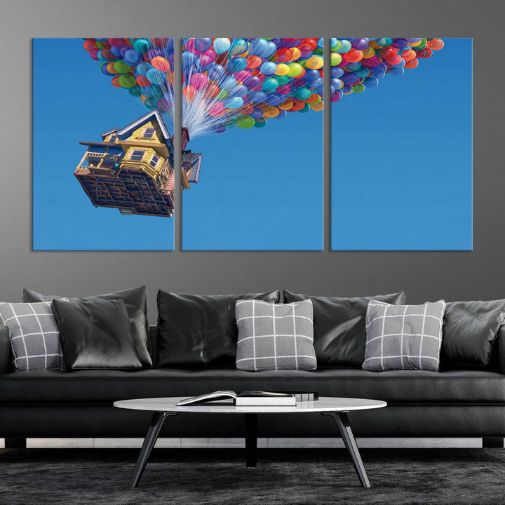 Carl Fredricksen, Up Movie Wall Art, Balloons Wall Art, Air Balloons for Kids Room Print