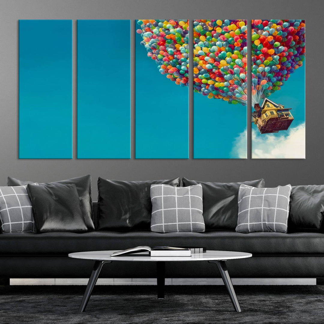 Carl Fredricksen, Up Movie Wall Art, Balloons Wall Art, Air Balloons for Kids Room Print