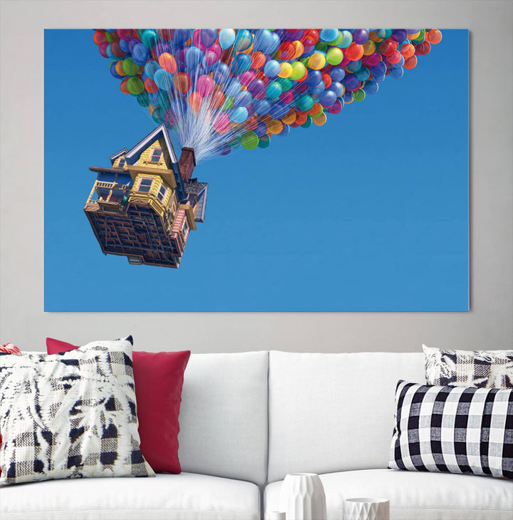 Carl Fredricksen, Up Movie Wall Art, Balloons Wall Art, Air Balloons for Kids Room Print