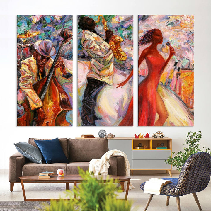 Celebrate the Legacy of Afro American Jazz Musicians with Our Abstract Wall Art Canvas PrintA Must-Have Piece