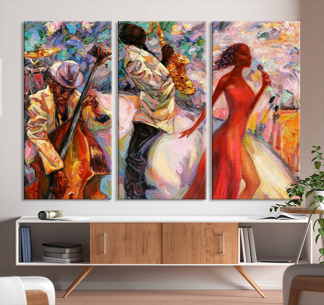 Celebrate the Legacy of Afro American Jazz Musicians with Our Abstract Wall Art Canvas PrintA Must-Have Piece