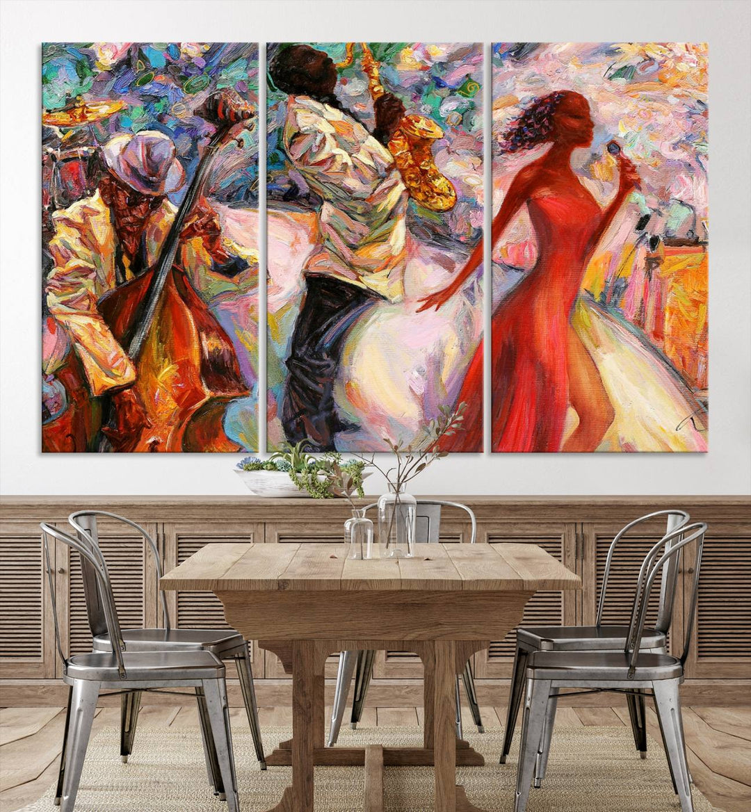 Celebrate the Legacy of Afro American Jazz Musicians with Our Abstract Wall Art Canvas PrintA Must-Have Piece