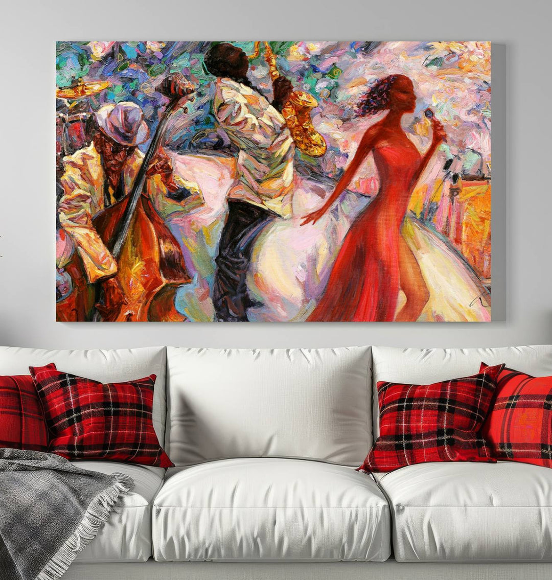 Celebrate the Legacy of Afro American Jazz Musicians with Our Abstract Wall Art Canvas PrintA Must-Have Piece