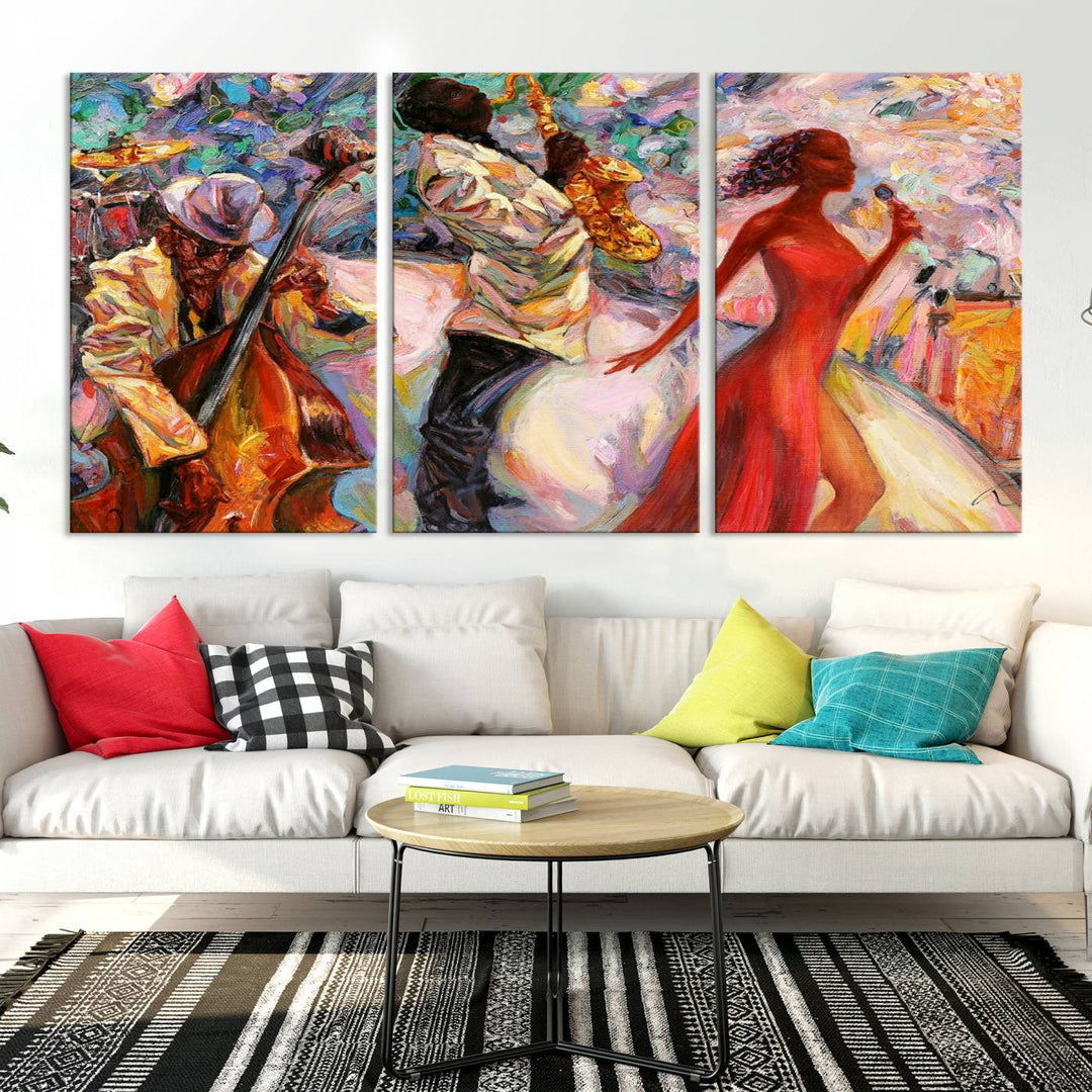 Celebrate the Legacy of Afro American Jazz Musicians with Our Abstract Wall Art Canvas PrintA Must-Have Piece