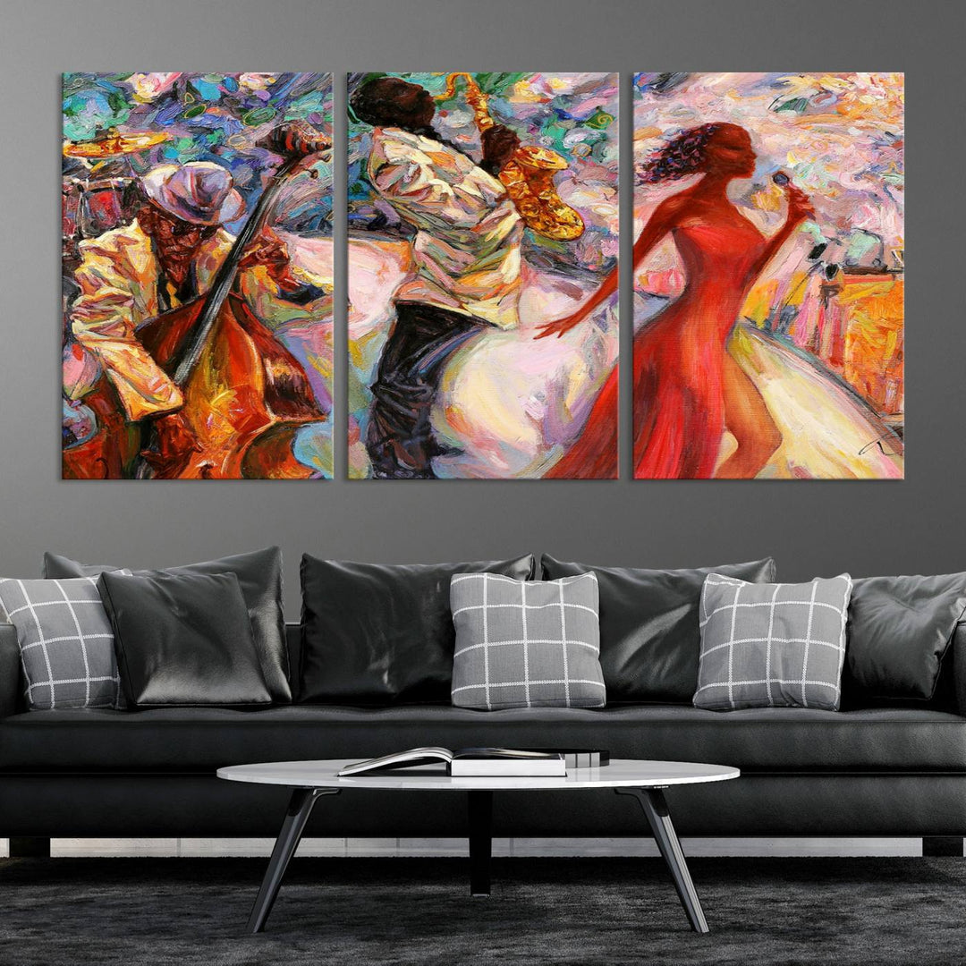 Celebrate the Legacy of Afro American Jazz Musicians with Our Abstract Wall Art Canvas PrintA Must-Have Piece