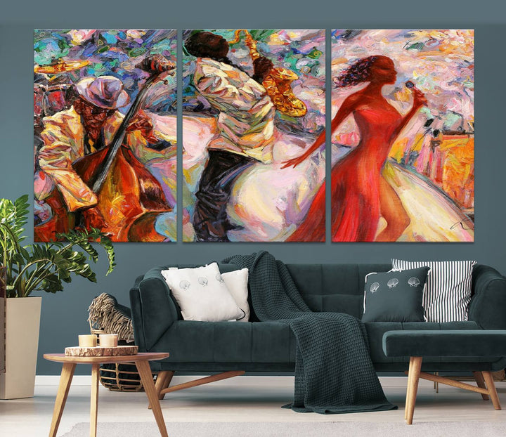 Celebrate the Legacy of Afro American Jazz Musicians with Our Abstract Wall Art Canvas PrintA Must-Have Piece